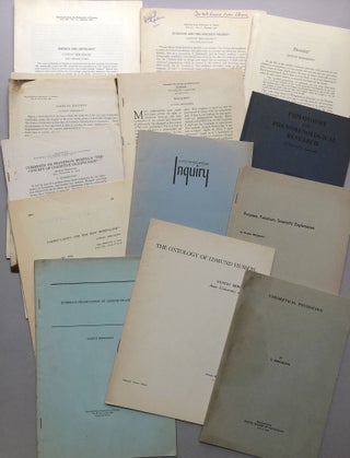 Group of 41 offprints of articles and reviews on philosophy, syntax, ontology, logic, logical positivism from the collection of Wilfrid Sellars