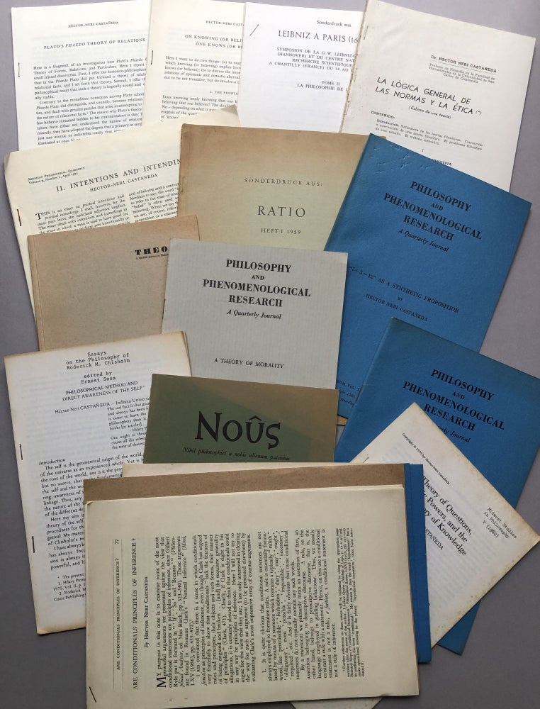 Item #H17735 Group of 16 offprints of articles on philosophy, logic, reasoning, etc., from the collection of Wilfrid Sellars. Hector-Neri Castaneda.