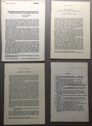 Item #H17737 3 offprints of articles on philosophy: Comments on Rorty (1982), How To Study Human...