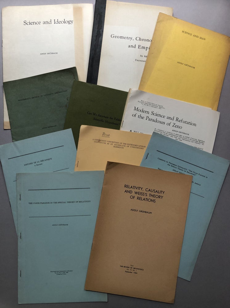 Item #H17743 Group of 40 offprints of articles, book reviews and essays on philosophy, philosophy of science, logic, space, time, geometry, Zeno, etc., from the collection of colleague Wilfrid Sellars. Adolf Grunbaum.