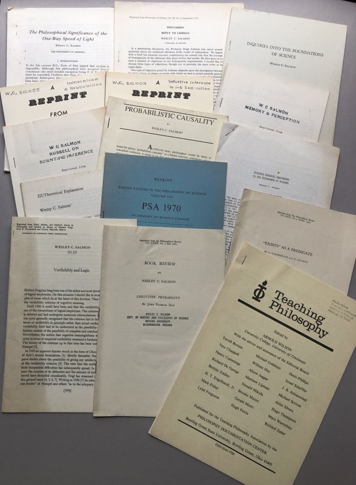 Item #H17753 Group of 30 offprints of reviews and articles on philosophy, philosophy of science, logic, etc., from the collection of Wilfrid Sellars. Wesley C. Salmon.