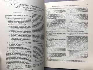 2 offprints of articles, from the collection of Wilfrid Sellars: Incorrigibility as the Mark of the Mental (1970), Wittgenstein, Privileged Access and Incommunicability (1970)