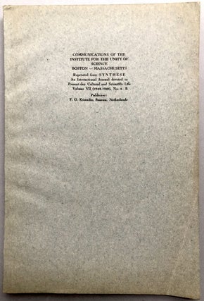 Item #H17794 Communications of the Institute for the Unity of Science, offprint from Synthese...