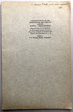 Item #H17796 Communications of the Institute for the Unity of Science, offprint from Synthese...