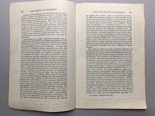 Logic and the Concept of Entailment, annotated in pencil by Wilfrid Sellars, in The Journal of Philosophy, June 22, 1950