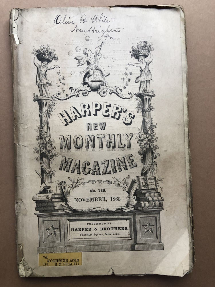 Item #H17873 Harper's New Monthly Magazine, November 1865. Charles Dickens, J. Ross Browne, Wilkie Collins.