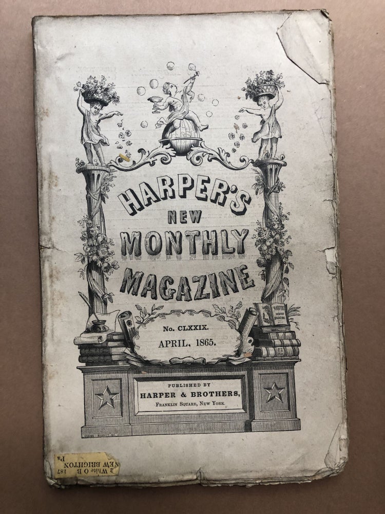 Item #H17885 Harper's New Monthly Magazine, April 1865. Charles Dickens, George William Curtis, Wilkie Collins.
