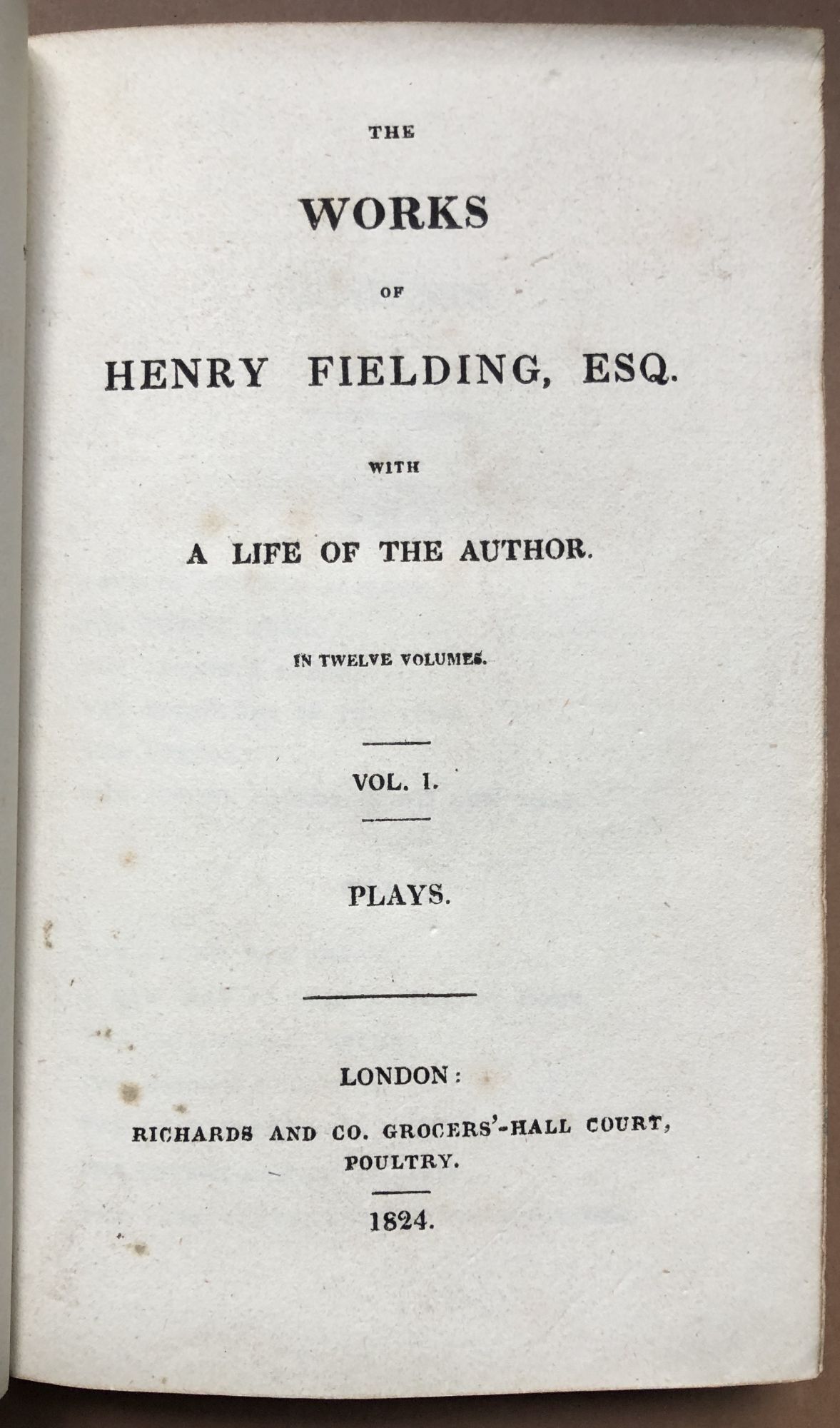 The Works Of Henry Fielding With A Life Of The Author, 12 volumes