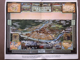 "Pittsburgh in 1889; Pittsburgh in 1939" birds eye views in color of Pittsburgh, with captions