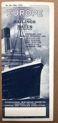 Item #H18065 March 1925 brochure of proposed sailings and rates for passage: American Line,...