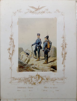 Die Waffengattungen des preussischen Heeres, acht Bilder in Farbendruck