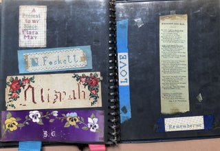 Album of 19th and early 20th century bookmarks: silk, embroidered, cross stitched, printed, Stevengraph, etc.