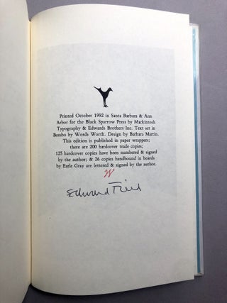 Counting Myself Lucky: Selected Poems, 1963-1992 -- one of 26 lettered signed copies