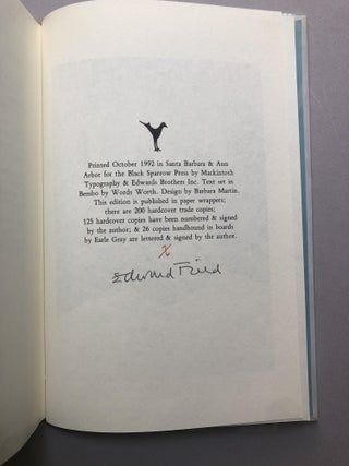 Counting Myself Lucky: Selected Poems, 1963-1992 -- one of 26 lettered signed copies
