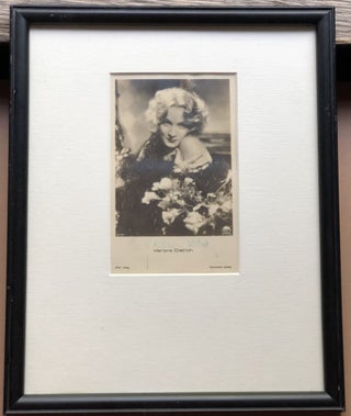 Item #H18257 Signed framed original photo, ca. 1930s. Marlene Dietrich