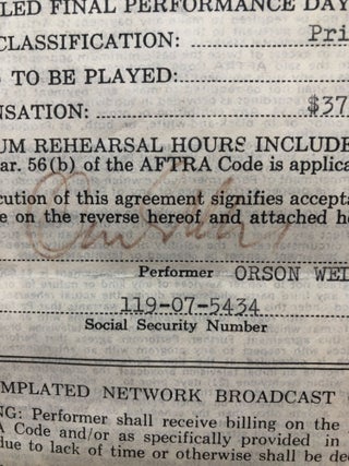 Document Signed, 1976: Aftra Engagement Contact with CBS, for an episode of "Dinah!"