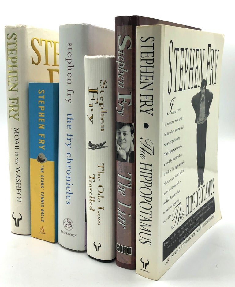 Item #H18272 Group of 6 books from the collection of William Goldman, including one inscribed: The Hippopotamus (proof, inscribed); The Fry Chronicles; The Ode Less Travelled; The Stars' Tennis Balls; Moab is my Washpot; The Liar. Stephen Fry.