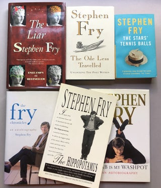 Group of 6 books from the collection of William Goldman, including one inscribed: The Hippopotamus (proof, inscribed); The Fry Chronicles; The Ode Less Travelled; The Stars' Tennis Balls; Moab is my Washpot; The Liar