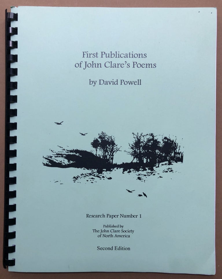 Item #H18327 First Publications of John Clare's Poems. David Powell.
