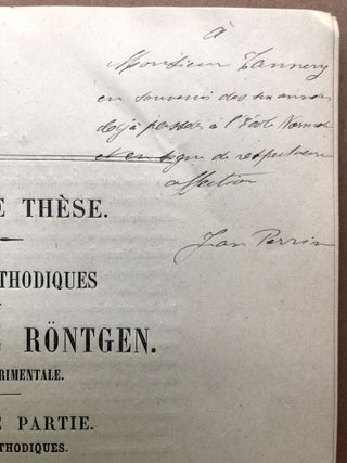 Rayons Cathodiques et Rayons de Röntgen -- inscribed to his professor -- the copy of Lewis Strauss