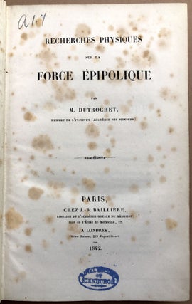 Recherches Physiques sur la Force Epipolique, parts 1 and 2