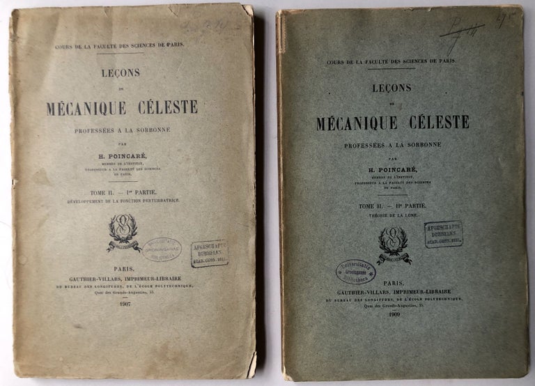 Item #H18745 Lecons de Mecanique Celeste, Tome II, 1er & IIe Partie: Developpement de la Fonction Perturbatrice; Theorie de la Lune. Henri Poincaré.