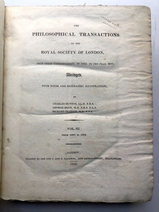 The Philosophical Transactions of the Royal Society of London...Abridged. Vol. III (3): From 1683 to 1694