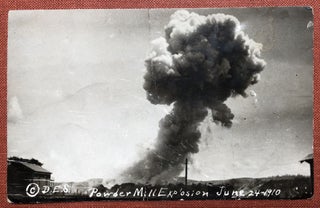 Item #H18906 Real Photo Postcard RPPC Clipper Gap Gunpowder Mill, Auburn, California explosion...