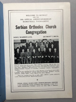 Program for the 14th National American-Serbian Basketball Tournament, Detroit, March 28-30, 1952