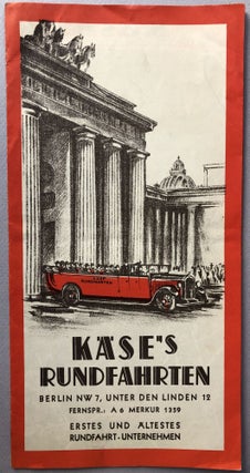 Item #H19092 Käse's Rundfahrten: 1936 brochure & map for tours of Berlin & Potsdam