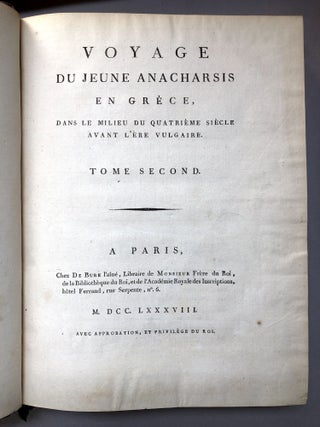 Voyage du Jeune Anacharsis en Grece, Tomes Second & Troisieme