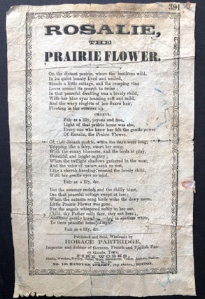 Item #H19189 Rosalie, the Prairie Flower - 1850s American song sheet. American song sheet