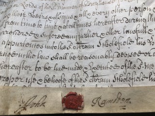 Large 1725 indenture agreement between John & Judith Ramsden and Abraham Scholefield for property in Hipperholme, West Yorkshire, UK