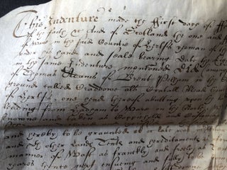 1617 indenture agreement for land in Widford, Hertfordshire, England