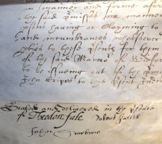 1617 indenture agreement for land in Widford, Hertfordshire, England