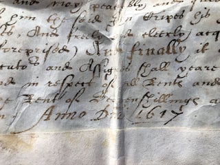 1617 indenture agreement for land in Widford, Hertfordshire, England