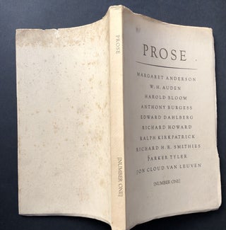 Item #H19300 Prose, Number One, 1970. W. H. Auden, Anthony Burgess, Harold Bloom, Margaret Anderson