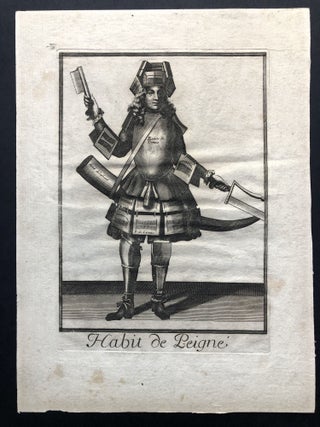 Item #H19418 Habit de Peigné [a maker of combs] (ca. 1695 original copperplate engraving from...