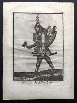 Item #H19419 Habit de Plombier [a maker of combs] (ca. 1695 original copperplate engraving from...
