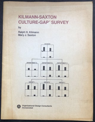 Item #H19725 Kilmann-Saxton Culture-Gap Survey. Ralph H. Kilmann, Mary J. Saxton