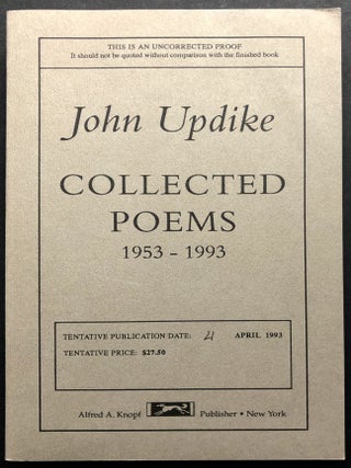 Item #H19803 Collected Poems 1953-1993 -- Uncorrected Proof. John Updike
