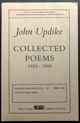 Item #H19803 Collected Poems 1953-1993 -- Uncorrected Proof. John Updike