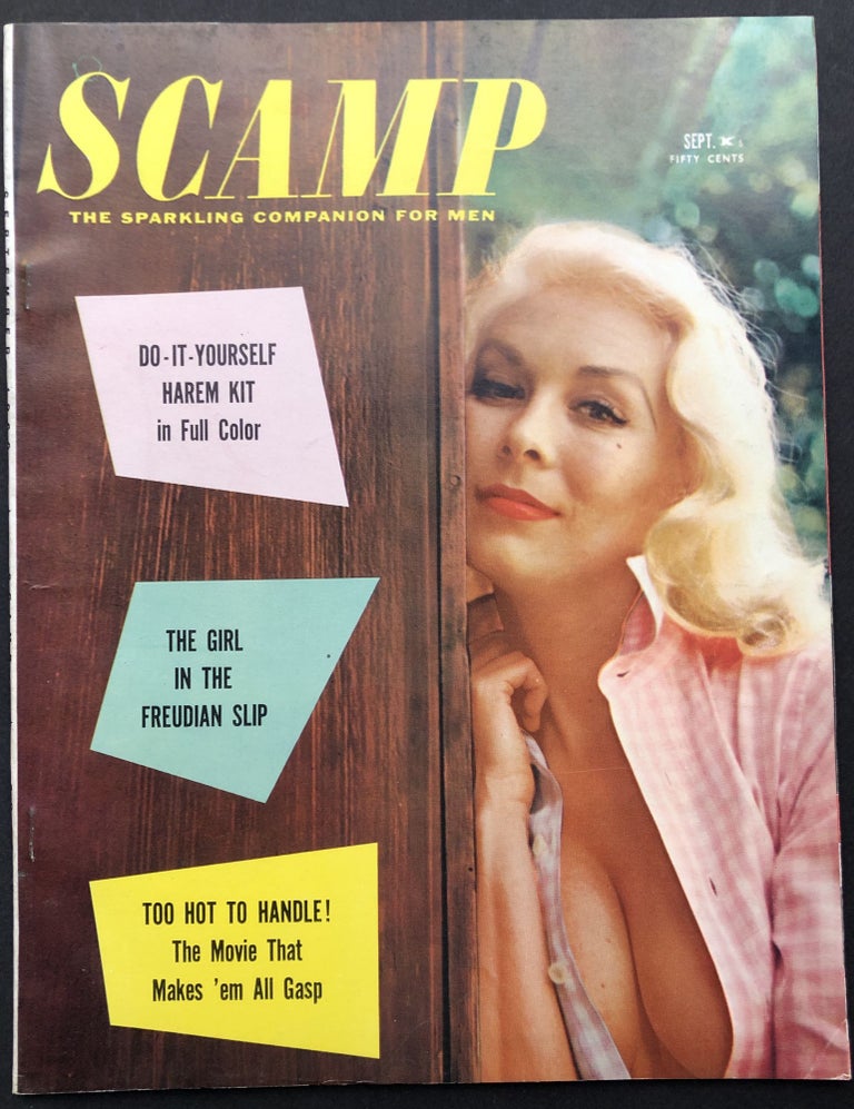 Item #H19962 Scamp, the sparkling companion for men, Vol. 4 no. 2 September 1960. Madmen Era Men's Magazines.