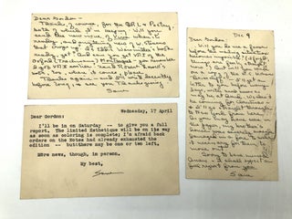 5 letters and 5 postcards to Gordon Cairnie of the Grolier Bookshop, 1943, 1944, 1946, 1952