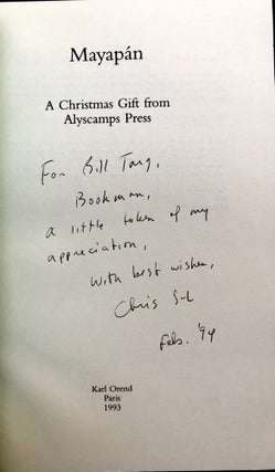 Mayapan: A Christmas Gift From Alyscamps Press -- inscribed by author to William Targ