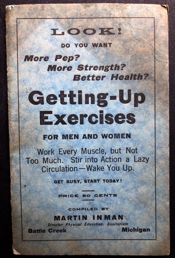 Item #H20387 Getting-Up Exercises for Men and Women (1918 poster). Martin Inman.