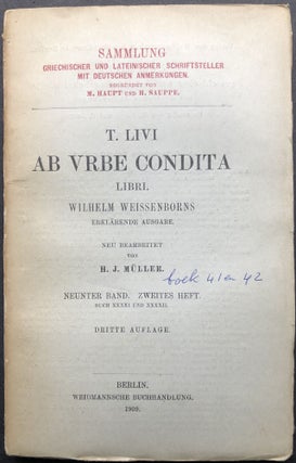 Item #H20429 Ab Urbe Condita, Neunter Band, Zweites Heft, Buch 41 & 42. Titus / Titi Livi Livius,...