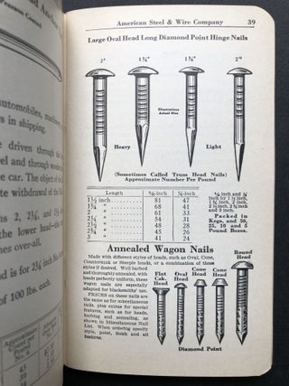 1935 Manual of Carpentry & Catalog of American Nails, Wire, Barbed Wire, Staples, Tacks, Poultry Netting, etc.