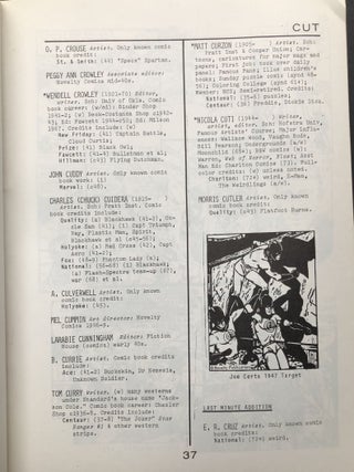 Who's Who of American Comic Books, Vol. ONE: A-F
