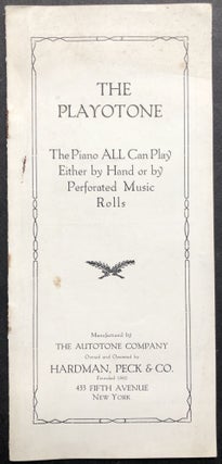Item #H20598 Ca. 1920 brochure for the Playotone, "The Piano ALL Can Plaay Either by Hand or by...